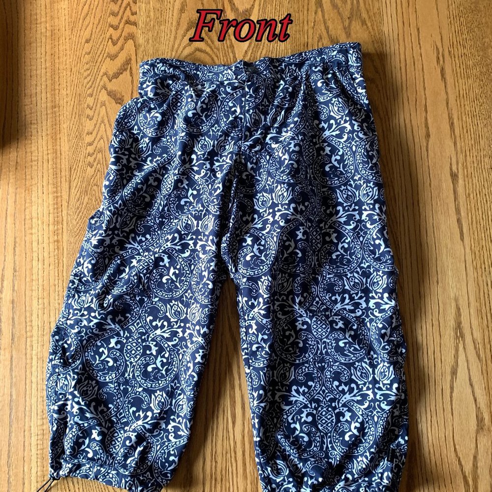 "Prana" Patterned Biking Capris, Euc, Large - image 2